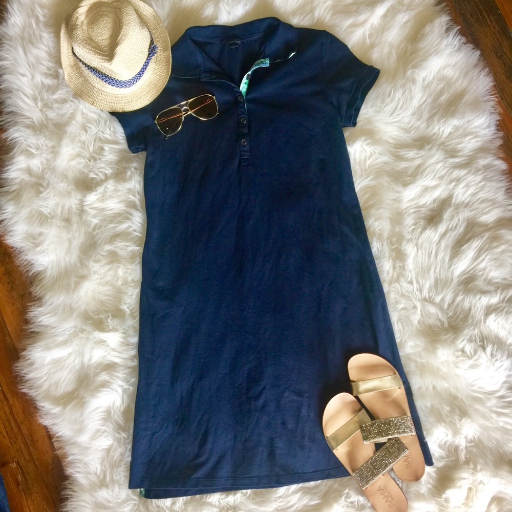 Classic Lands’ End Navy Polo Dress